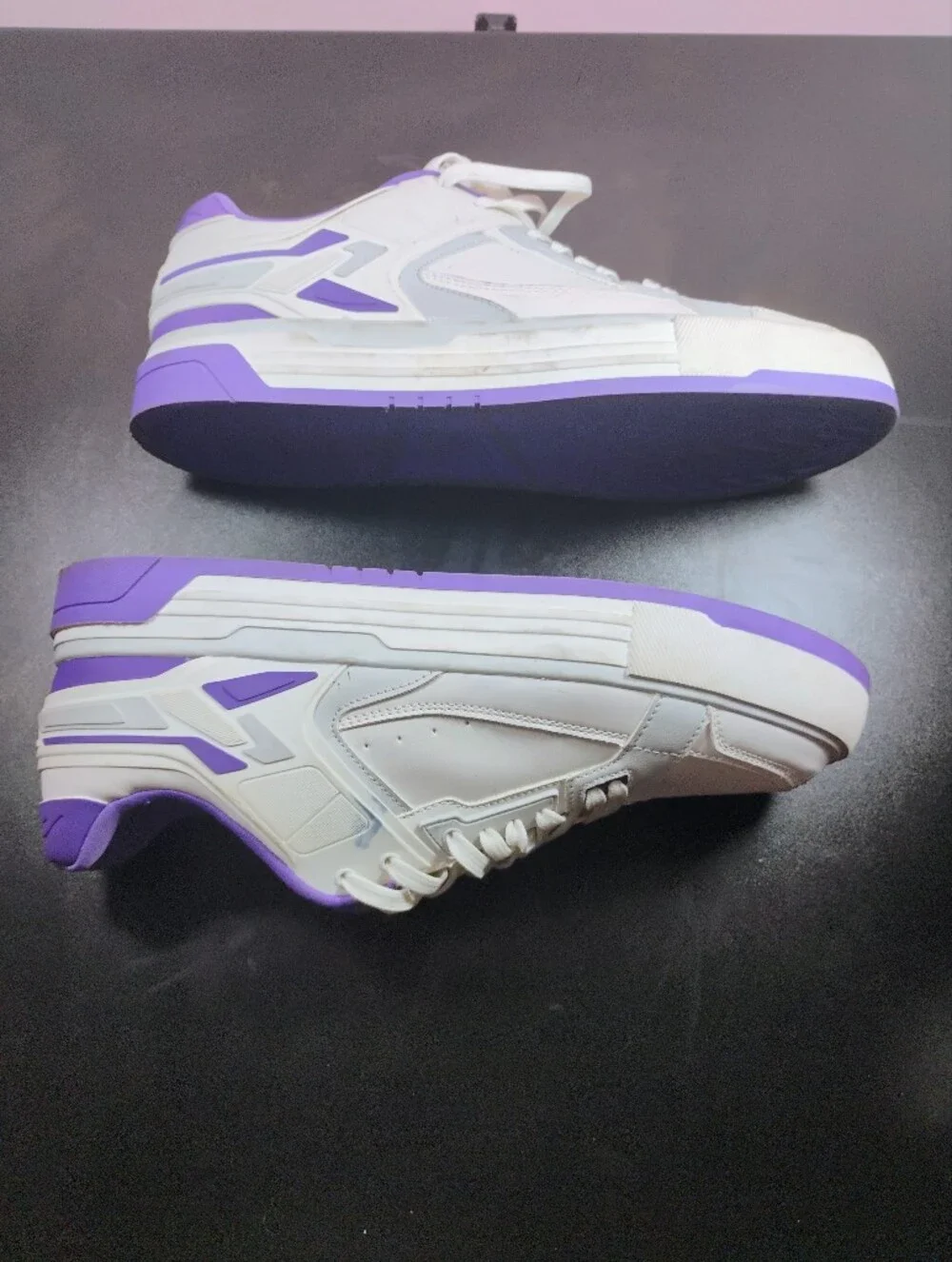 ​ZARA Men’s White & Purple Retro Court Sneakers EU 45 / USA 11.5 Needs Cleaning